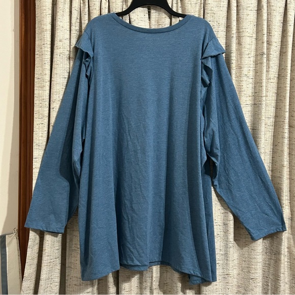 Torrid Classic Fit Signature Jersey Crew Neck Ruffle Shoulder Tee - 6X - Picture 6 of 9